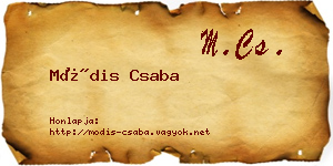 Módis Csaba névjegykártya